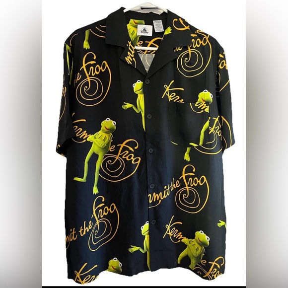 The Muppets Other - Disney Parks The Muppets Kermit The Frog Camp Shirt L NEW WITH TAGS